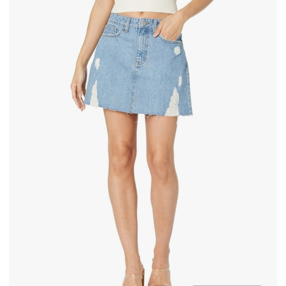 The Drop Women's Ansh Distressed Denim Mini Skirt Size S